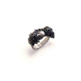 Bague BOTANICA - argent noirci, perle d’eau douce – Image 4