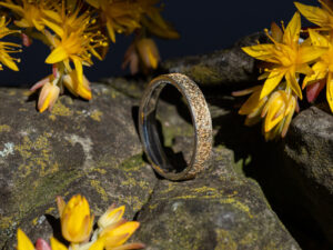 Alliance LUNA 4 mm – argent et poussière d&rsquo;or jaune 18k