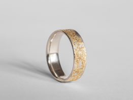 Alliance LUNA 7 mm - argent et poussière d'or jaune 18k