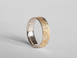 Alliance LUNA 7 mm – argent et poussière d&rsquo;or jaune 18k