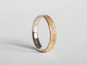 Alliance LUNA 4 mm – argent et poussière d&rsquo;or jaune 18k