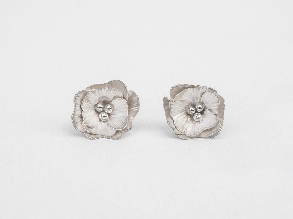 Boucles d'oreilles fleur argent