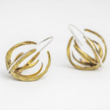Boucles d'oreilles Succulente M laiton et argent – Image 4