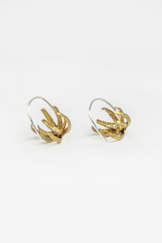 Boucles d'oreilles Succulente S laiton et argent