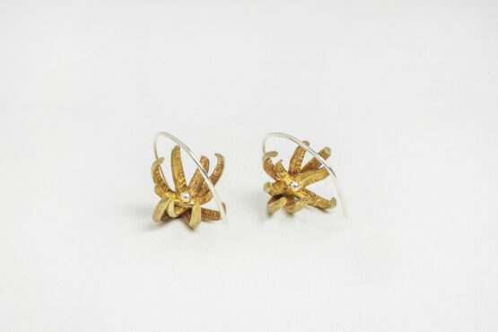 Boucles d'oreilles Succulente S laiton et argent – Image 5