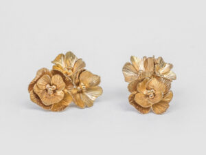 Boucles d&rsquo;oreilles Délicatesse 3 fleurs or