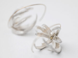 Boucles d’oreilles Succulente M argent et or