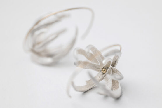 Boucles d'oreilles Succulente M argent et or – Image 2