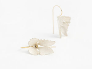 Boucles d&rsquo;oreilles MIMESIS simple argent et or 18k