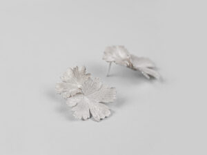 Boucles d’oreilles Herbes Folles 2 feuilles en argent