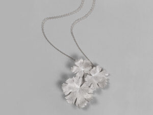 Collier Herbes Folles 3 feuilles argent