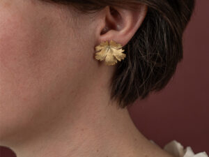 Boucles d’oreilles Herbes Folles 1 feuilles en or S