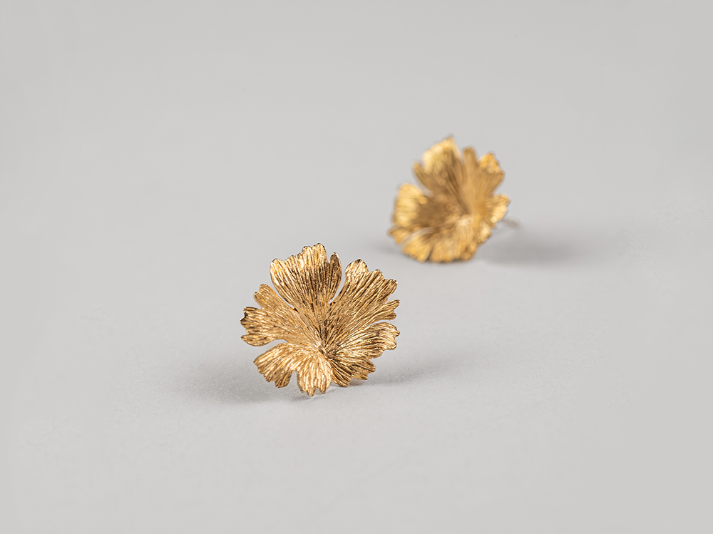 Boucles d’oreilles Herbes Folles 1 feuilles en or XS