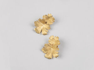 Boucles d’oreilles Herbes Folles 2 feuilles en or