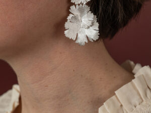 Boucles d’oreilles Herbes Folles 3 feuilles en argent