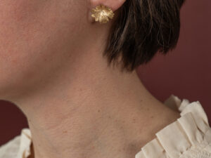 Boucles d’oreilles Herbes Folles 1 feuilles en or XS
