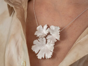 Collier Herbes Folles 3 feuilles argent