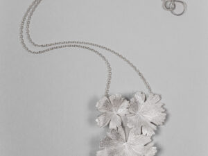 Collier Herbes Folles 3 feuilles argent