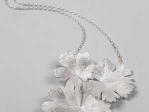 Collier Herbes Folles 3 feuilles argent