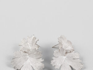 Boucles d&rsquo;oreilles Herbes Folles 2 feuilles en argent