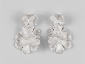 Boucles d&rsquo;oreilles Herbes Folles 3 feuilles en argent