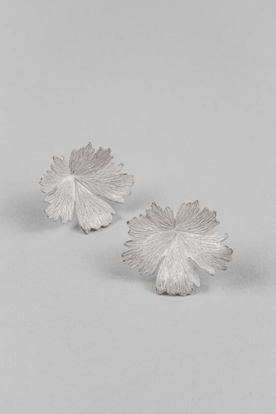 Boucles d'oreilles Herbes Folles 1 feuille en argent S