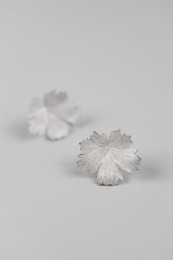 Boucles d'oreilles Herbes Folles 1 feuille en argent S – Image 4