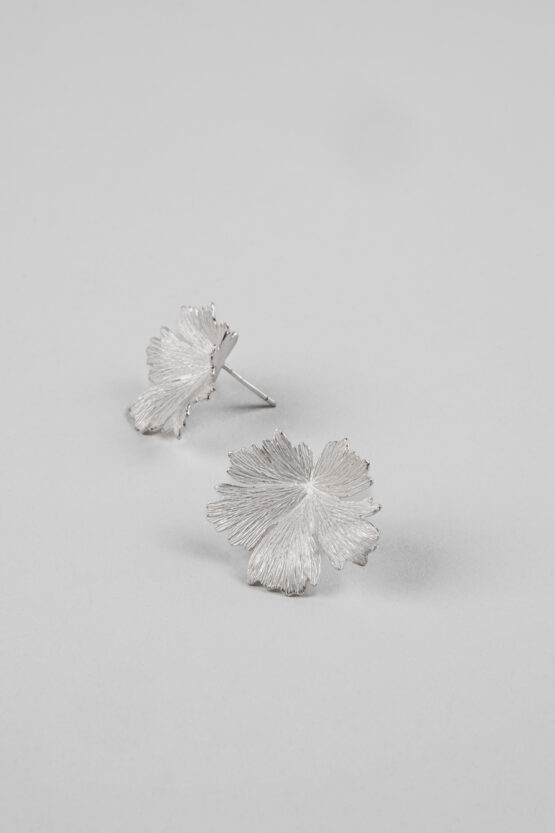 Boucles d'oreilles Herbes Folles 1 feuille en argent S – Image 3