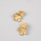 Boucles d'oreilles Herbes Folles 2 feuilles en or