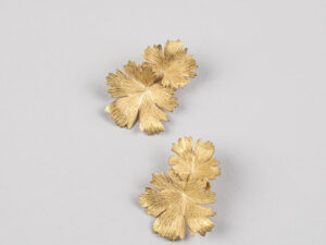 Boucles d&rsquo;oreilles Herbes Folles 2 feuilles en or