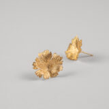 Boucles d'oreilles Herbes Folles 1 feuilles en or XS – Image 2