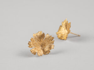 Boucles d&rsquo;oreilles Herbes Folles 1 feuilles en or XS