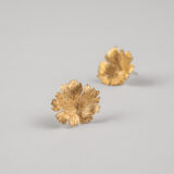 Boucles d'oreilles Herbes Folles 1 feuilles en or XS