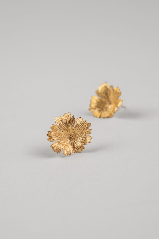Boucles d'oreilles Herbes Folles 1 feuilles en or XS