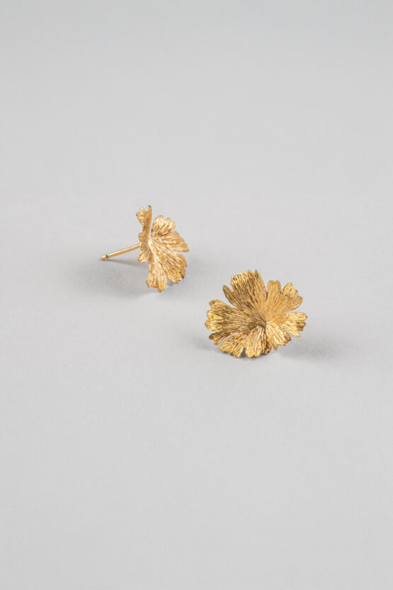 Boucles d'oreilles Herbes Folles 1 feuilles en or XS – Image 6