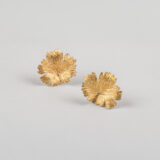 Boucles d'oreilles Herbes Folles 1 feuilles en or XS – Image 3