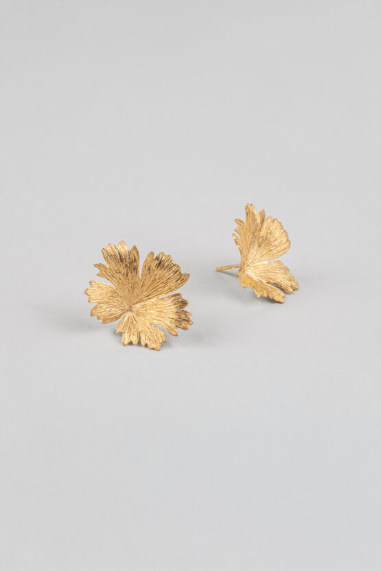 Boucles d'oreilles Herbes Folles 1 feuilles en or S – Image 4