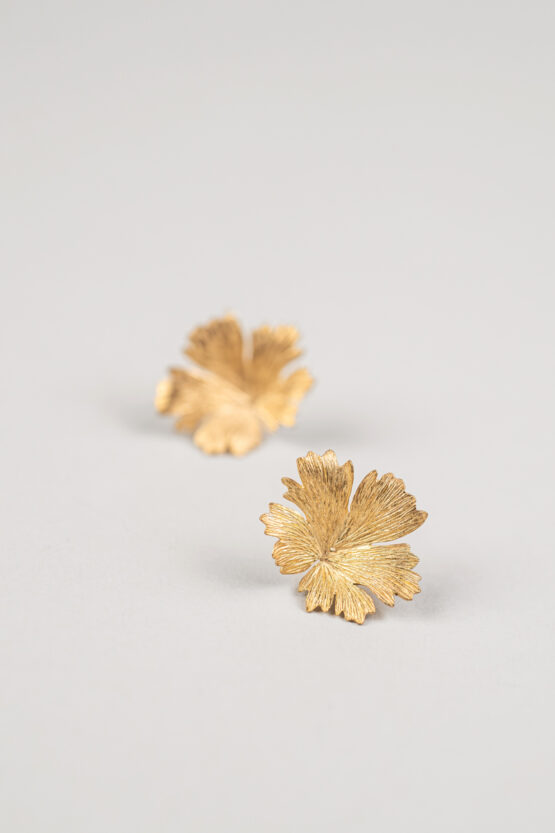 Boucles d'oreilles Herbes Folles 1 feuilles en or S – Image 5